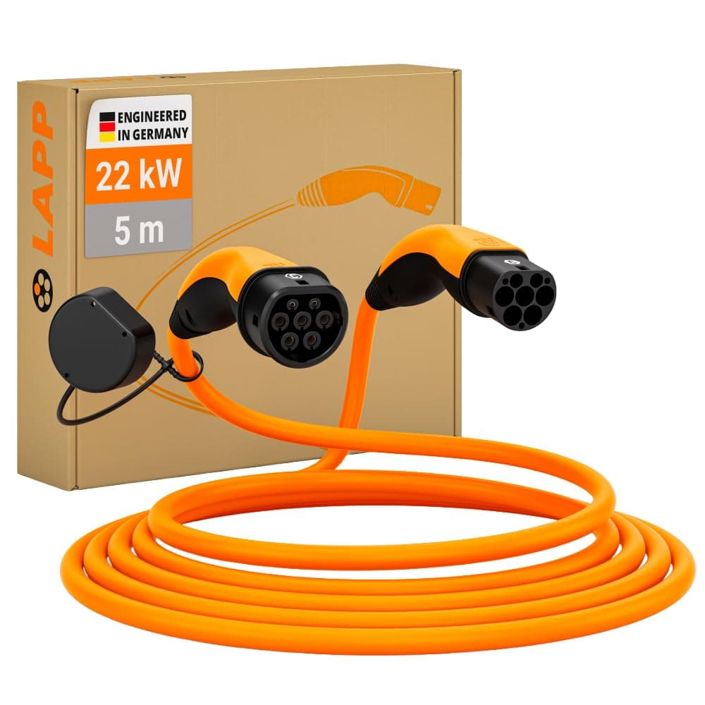 Lapp Mobility Cable Carga Coche Eléctrico Tipo 2, 22kW, 32A, Trifásico