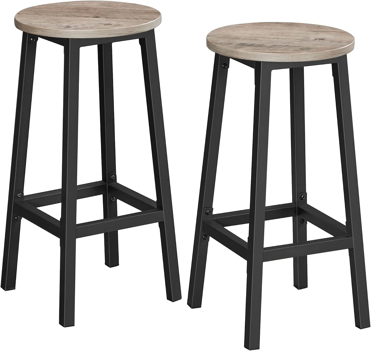 VASAGLE Juego de 2 Taburetes Altos de Cocina, 32 x 32 x 64 cm