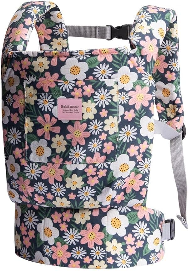 Bebamour Mochila portamuñecas para niñas, 3 en 1, Suave, 100% algodón, GreenFlowers