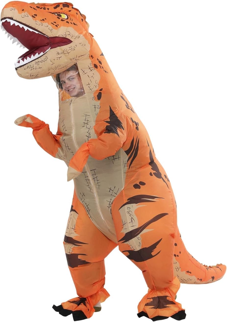 Disfraz de dinosaurio inflable para adultos – Disfraz de dinosaurio de aire para hombre y mujer, divertido disfraz para Halloween, Navidad, carnaval, fiesta