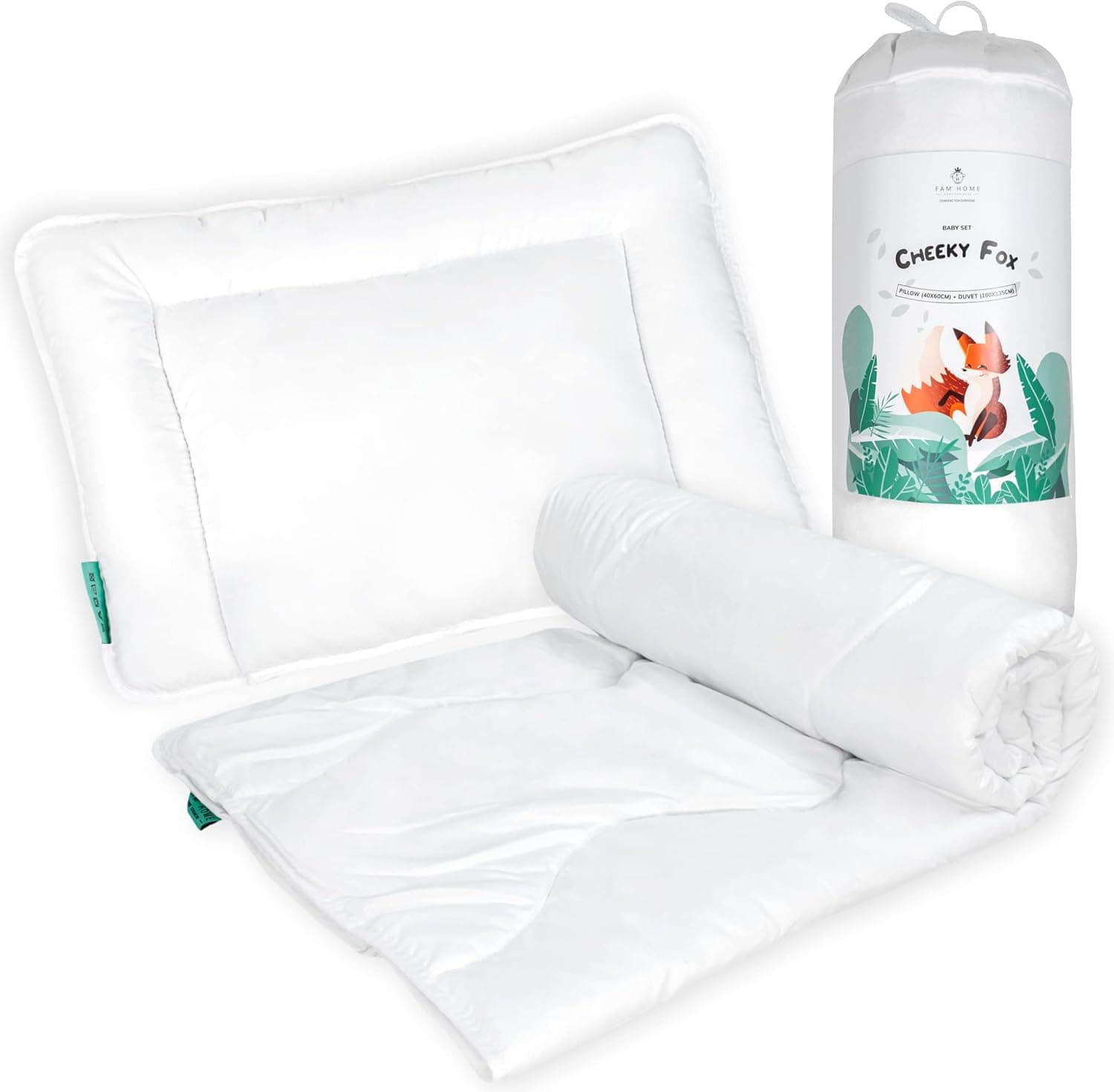 FAM Home Juego de Ropa de Cama Edredón para Bebé 100x135cm Almohada 40x60cm
