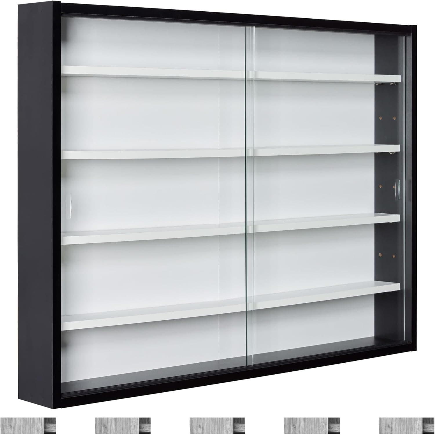 Inter Link Vitrina de colección para Figuras Blanca Negra 80x60cm