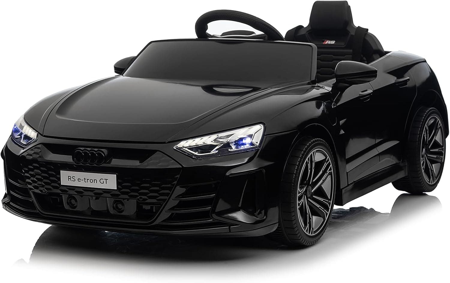 LALAHO Coche Audi RS E-Tron 12V Negro Niños