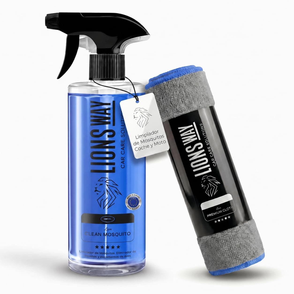 Limpiador de Mosquitos para Coche y Moto. Potente Quitainsectos Profesional para Todo Tipo de Insectos y Excrementos de Ave. Rápido y sin Esfuerzo. + Bayeta De Microfibra Premium