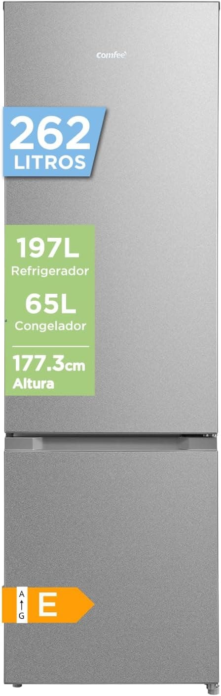 Comfee' 262L Refrigerador Combinado, Low Frost, Acero Inoxidable