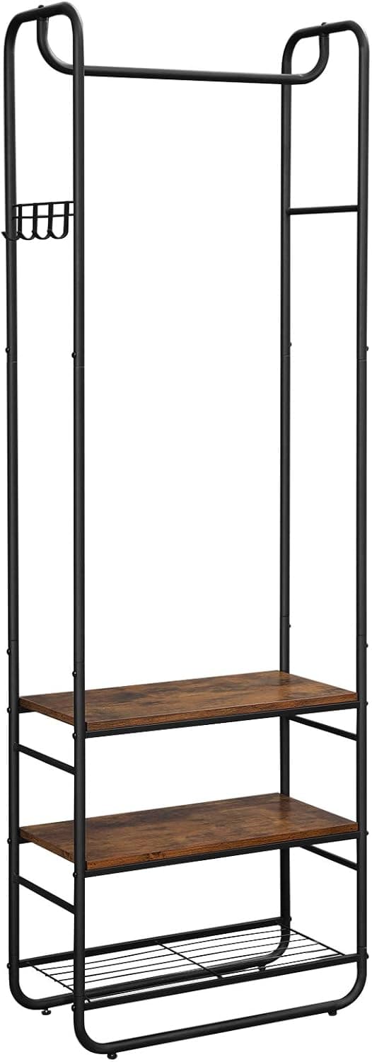VASAGLE Perchero Zapatero Recibidor, Estantes, 58 x 28 x 181 cm
