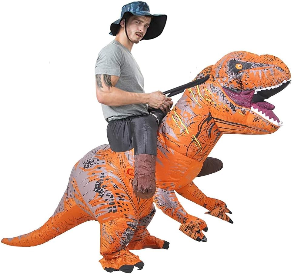 JASHKE Disfraz de Dinosaurio para Adultos Traje de Dinosaurio Inflable Disfraces Carnaval Adulto