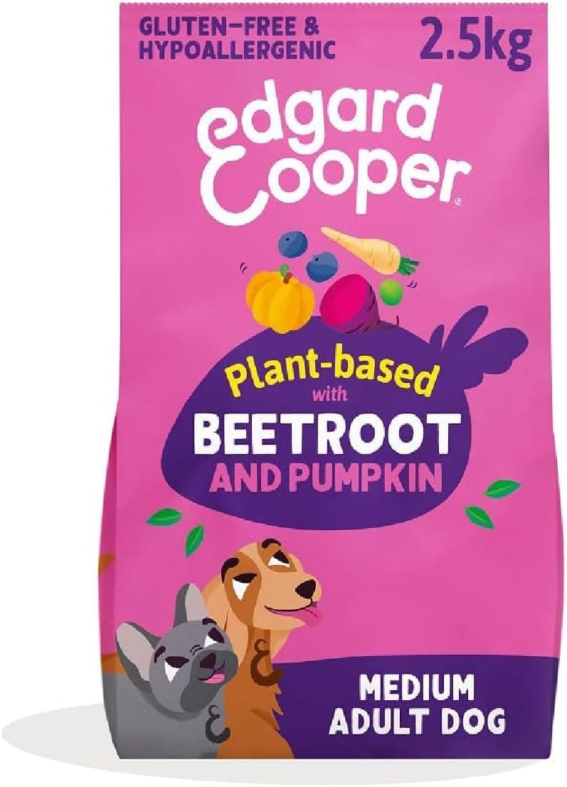 Edgard & Cooper Pienso para Perros Adultos, (Remolacha & Calabaza, 2.5kg) Comida para Perros Seca Natural Sin Gluten Pienso Vegano, Alimentación Sana Sabrosa y Equilibrada