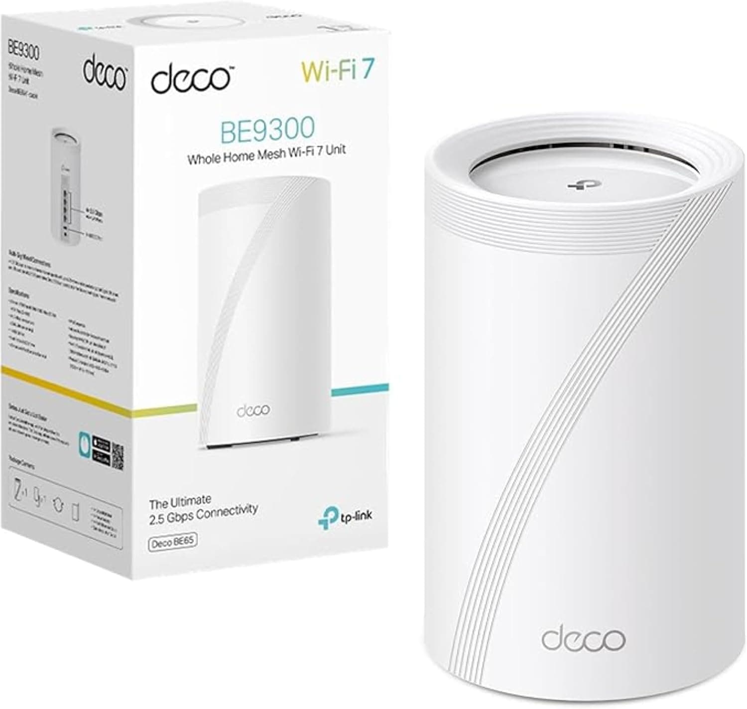 TP-Link Deco BE65 (1-Pack) - Sistema WiFi 7 Mesh, BE9300 Tribanda, MLO