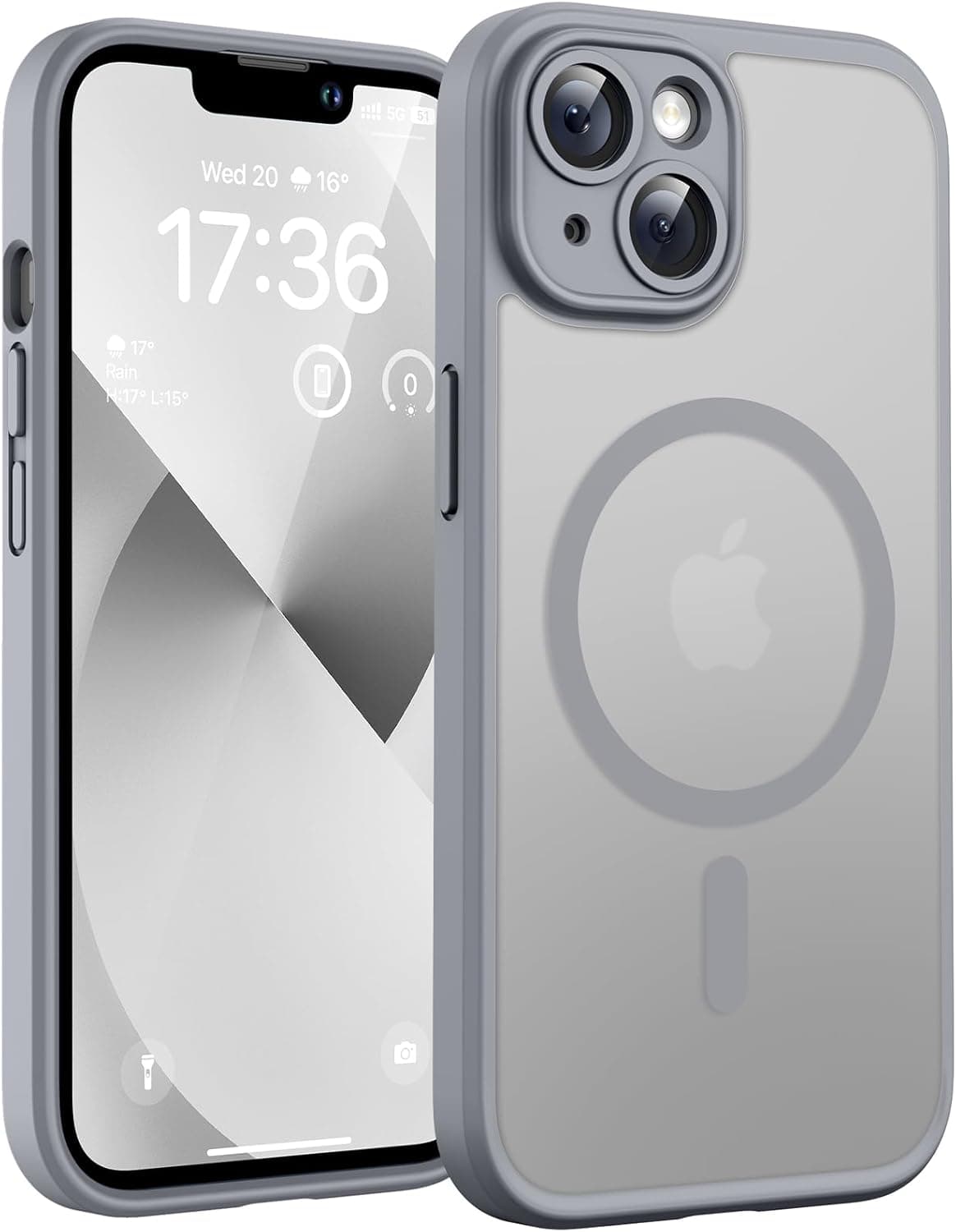 TOCOL Funda para iPhone 13 (6,1"), Compatible con MagSafe, Titanio Grises