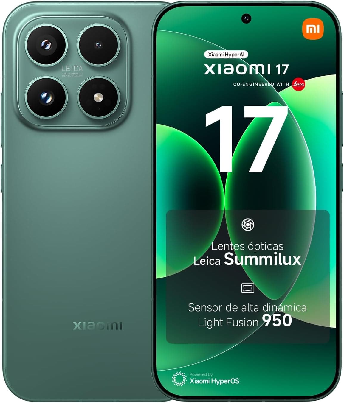XIAOMI 17 Smartphone de 12+512GB Verde Lentes óptica Leica Summilux