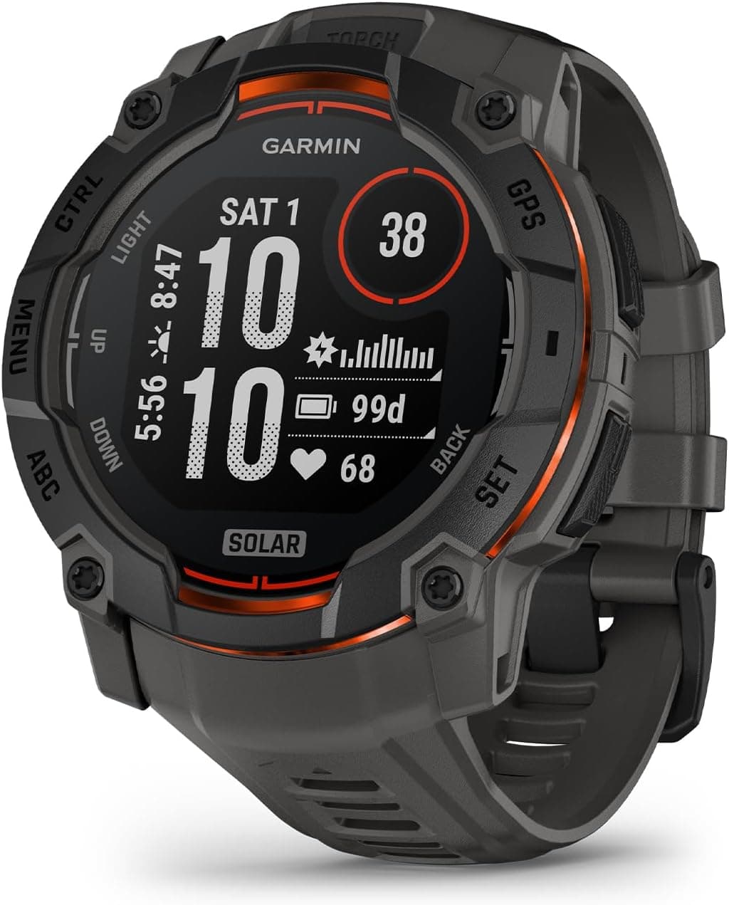 Garmin Instinct 3 Solar 50 mm, Reloj Inteligente con GPS, Blanco