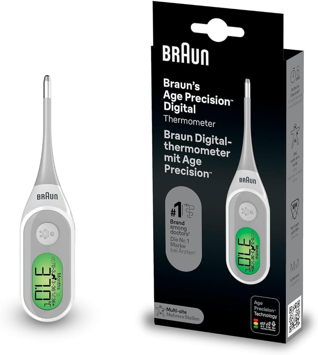 Braun Age Precision Termómetro digital | Para usar en múltiples sitios