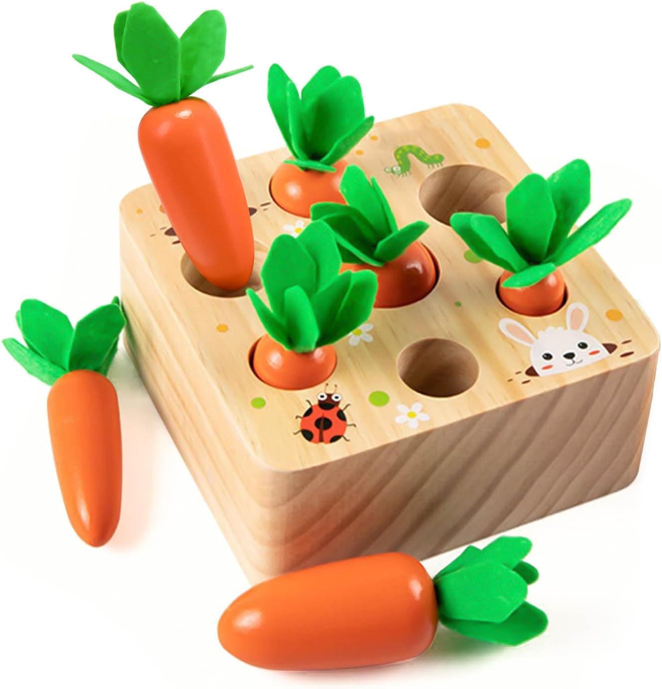 XIAPIA Juguetes Montessori 1 Años, Juegos de clasificación de Zanahorias