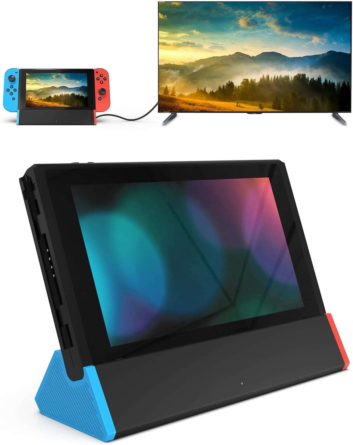 Switch TV Dock, SiWiQU Dock Switch Compatible con Nintendo Switch/Switch OLED con 4K HDMI Tipo C 2xUSB Puerto, Base Switch Repuesto Switch Dock Oficial Admite TV y Modo Escritorio [No para Switch 2]