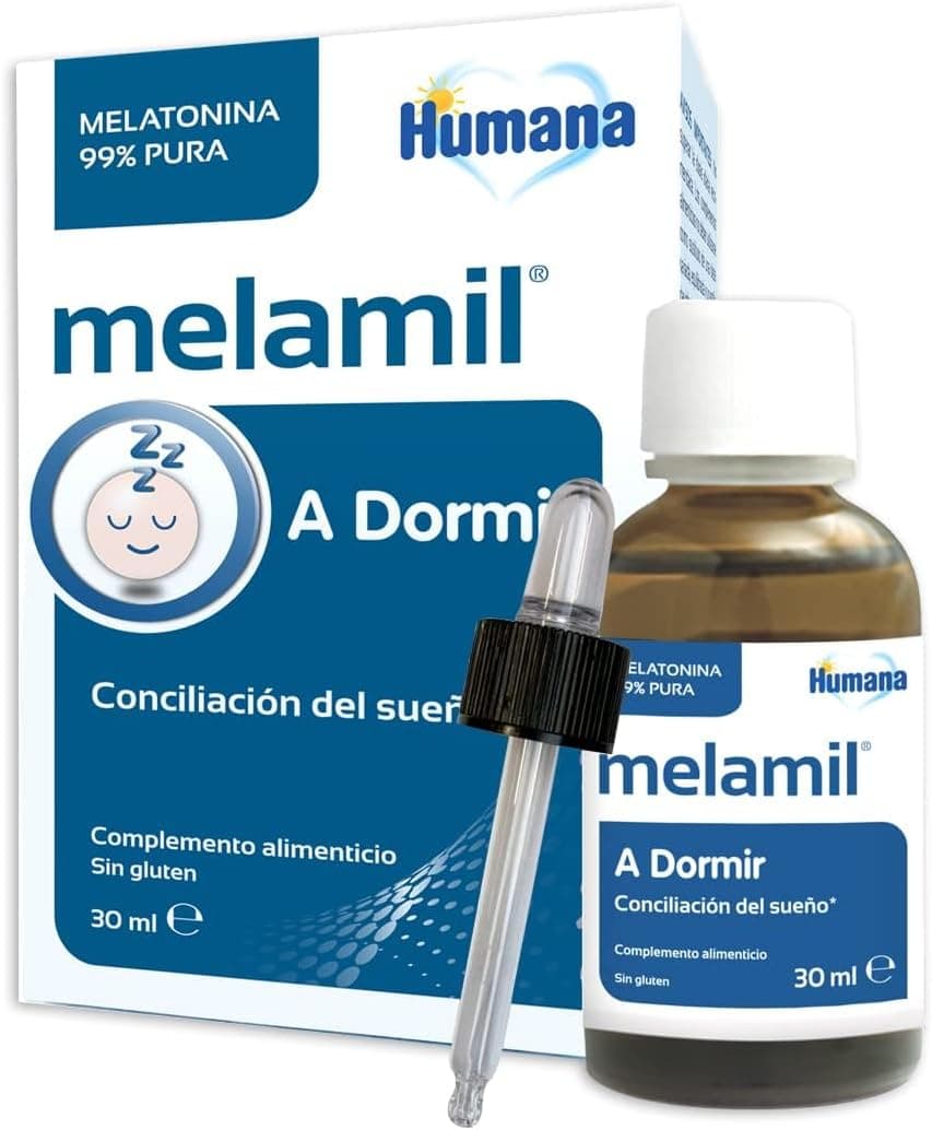 MELAMIL Humana Gotas Melatonina 1mg - Complemento Alimenticio para Ayudar a Conciliar el Sueño en Niños y Adultos - 30 ml