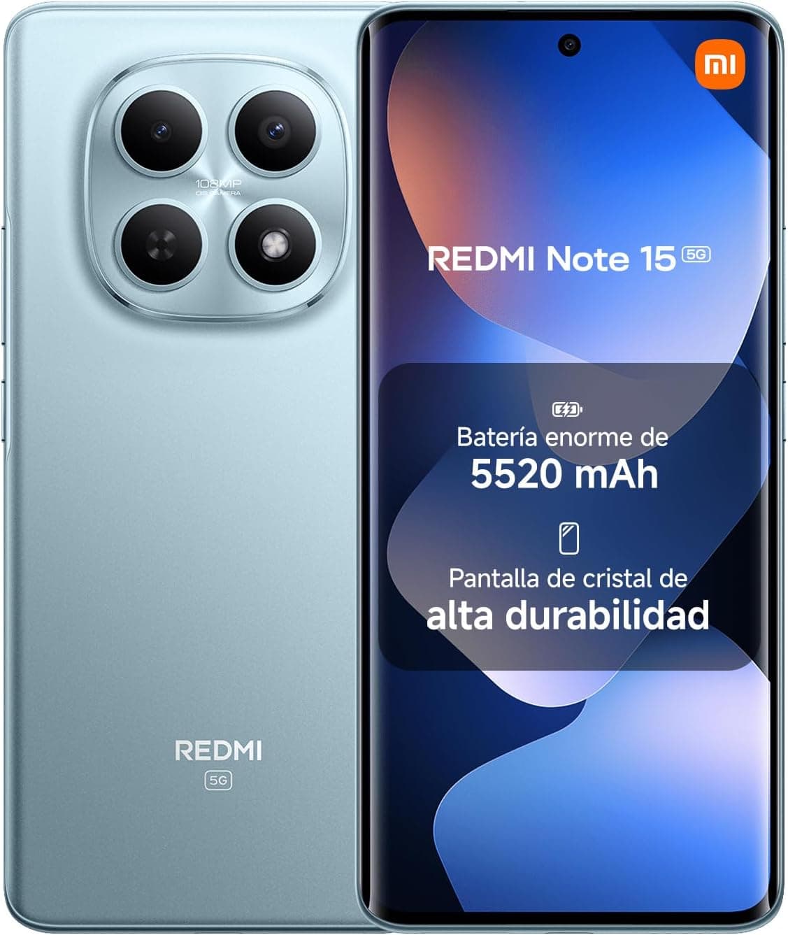 XIAOMI REDMI Note 15 5G Smartphone 8+256GB Azul Glaciar batería de 5520 mAh