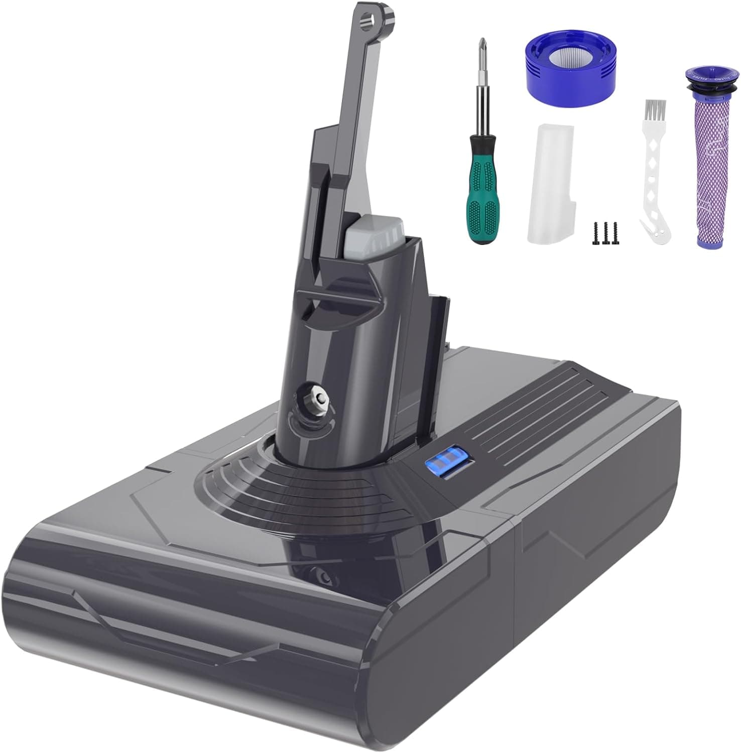 V8 Batería 6000mAh para Dyson V8 Aspiradora Li-Ion con 2 Filtros