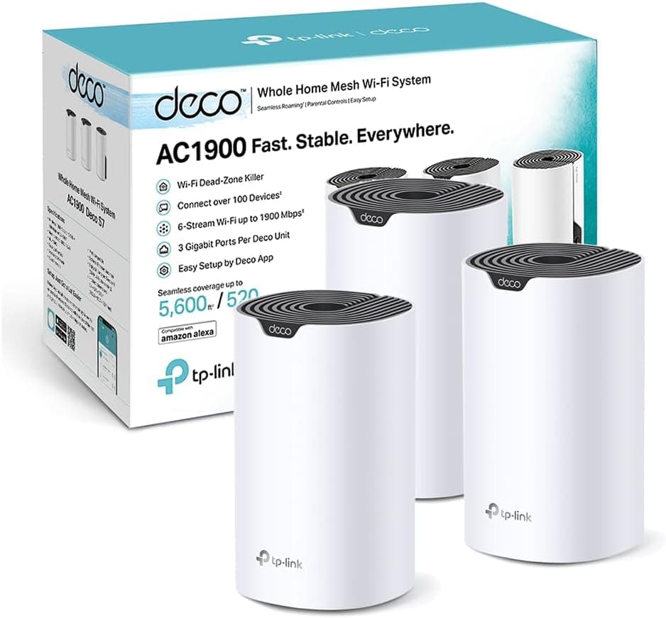 TP-Link Deco S7(3-Pack)-Sistema WiFi 5 Mesh, AC1900, Repetidor WiFi, 520 m²