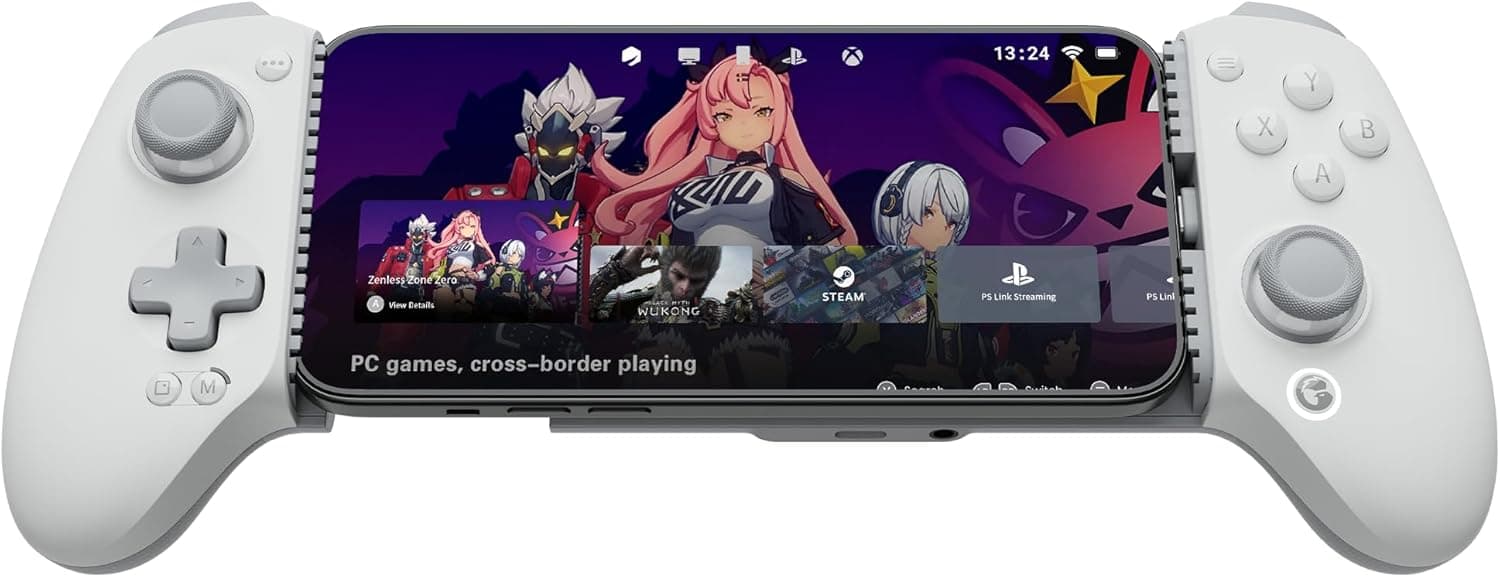 GameSir G8 Plus MFi Mando para iPhone 15/16/17/iPad Mini y Android, mando para iPad con palancas/gatillos con efecto Hall, dos botones traseros, para jugar a Genshin Impact, PUBG Mobile y Minecraft