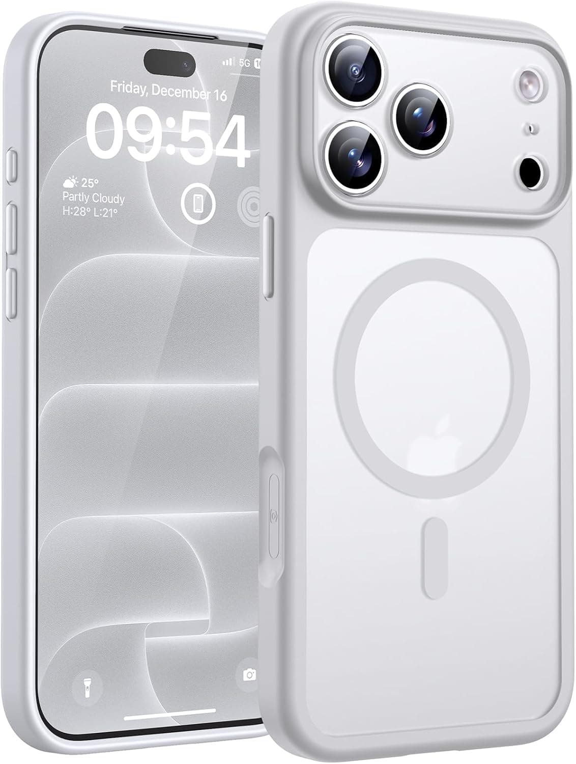 TOCOL Funda para iPhone 18 Pro MAX, Compatible con MagSafe, Blanco