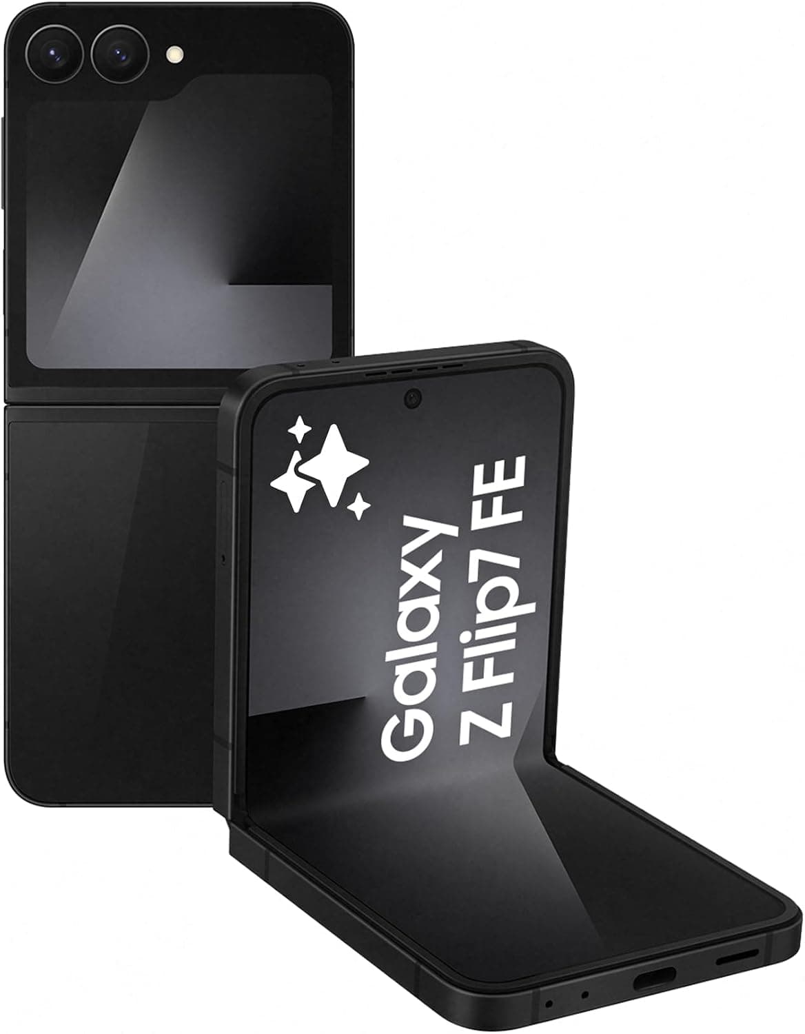 Samsung Galaxy Z Flip7 FE 128GB - Teléfono con IA, Diseño Plegable, Pantalla Frontal Amplia, Cámara 50MP, Memoria 8GB, Batería 4000 mAh, Garantía 3 Años + 1 año Extra, Negro (Versión Española)