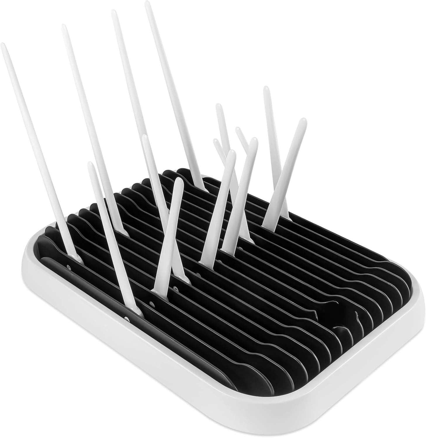 Vicloon Escurre Biberones, Escurridor Biberones Plegable, Bandeja de Drenaje de Biberones Desmontable para Secar Biberones, Tetinas, Vasos (Blanco)