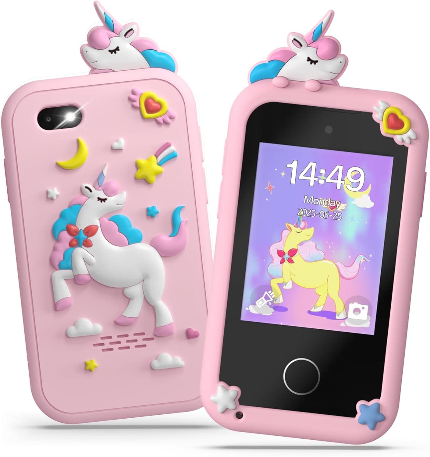 Smartphone Niños Rosa Teléfono Móvil para Niños con Doble Cámara