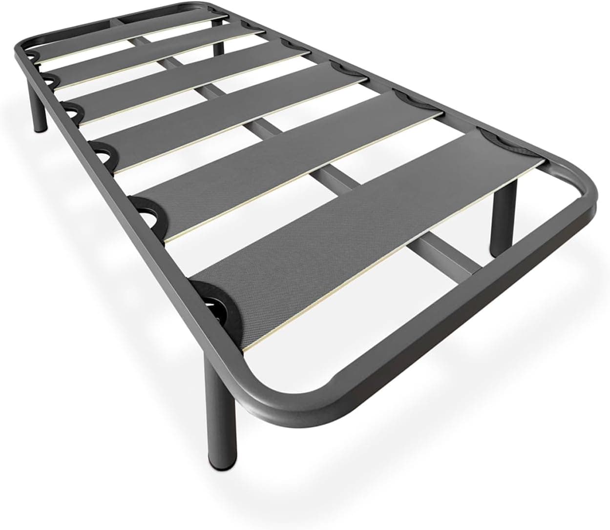 amuéblate online - Somier Reforzado de Láminas Anchas, Anti - Ruido, Estructura 40x30 mm con Juego de Patas Roscadas, Fuerte y Resistente 90x190