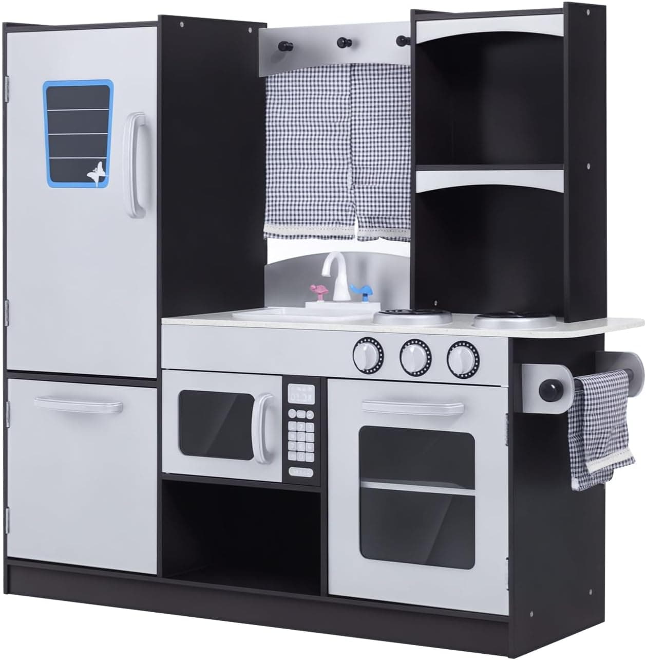 HOMCOM Conina de Juguete con Accesorios 105x31,5x95 cm Plata/Marrón Oscuro