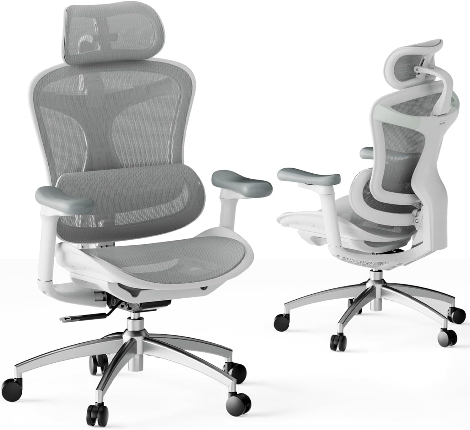 SIHOO Doro C300 - Silla de Oficina ergonómica con reposabrazos Ultra Suaves en 3D, Soporte Lumbar dinámico para Silla de Oficina en casa, Respaldo Ajustable para Silla de Escritorio (Gris)