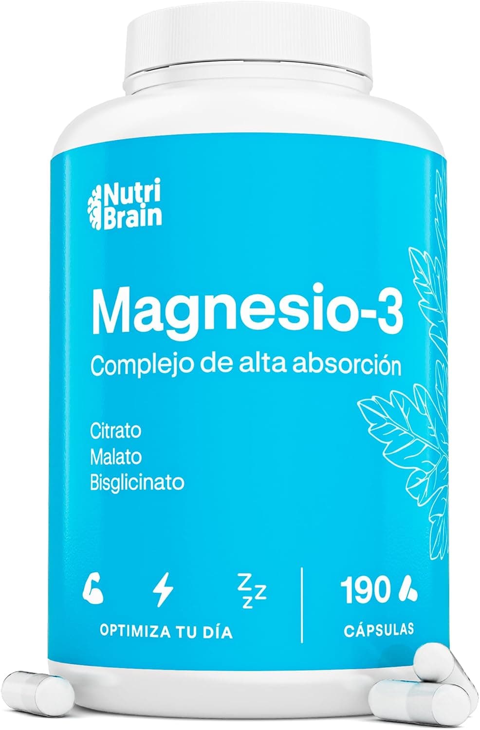Magnesio Complex 1333mg Citrato, Malato y Bisglicinato, 190 Cápsulas