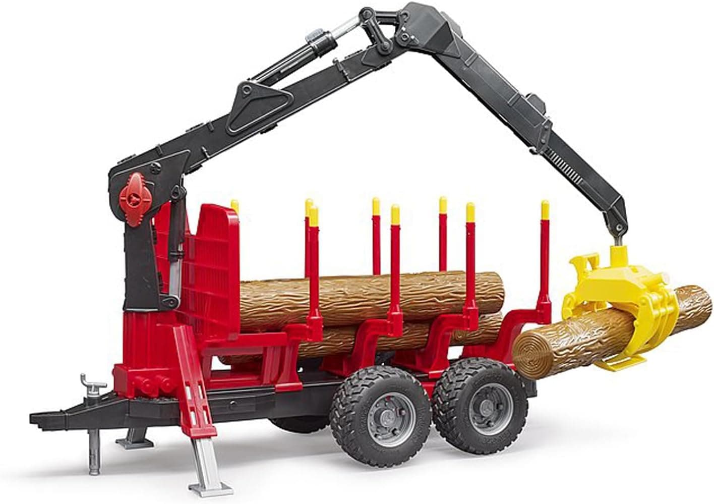 bruder 02252 - Remolque forestal con grúa de carga y accesorios