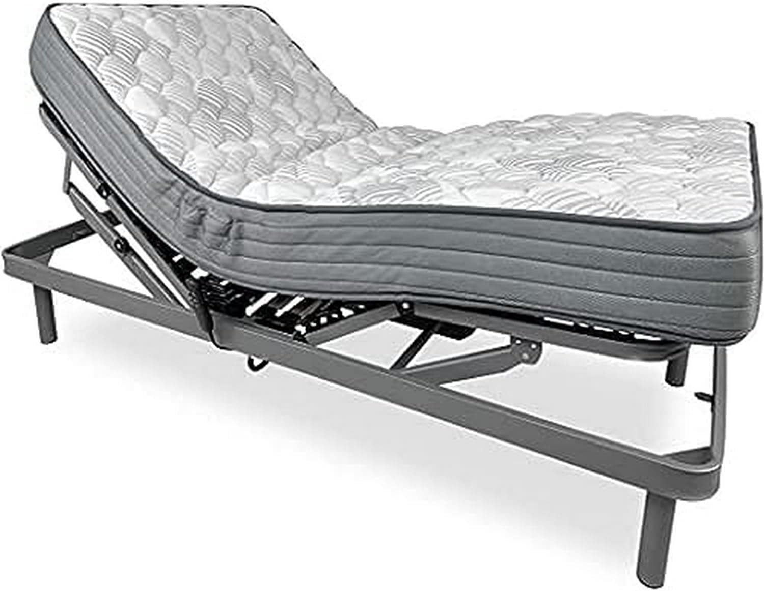 DUÉRMETE Online Pack Cama Eléctrica Articulada Reforzada Ergomax con Colchón Viscoelástico Dorsaltec, Gris Antracita, 90 x 190 cm