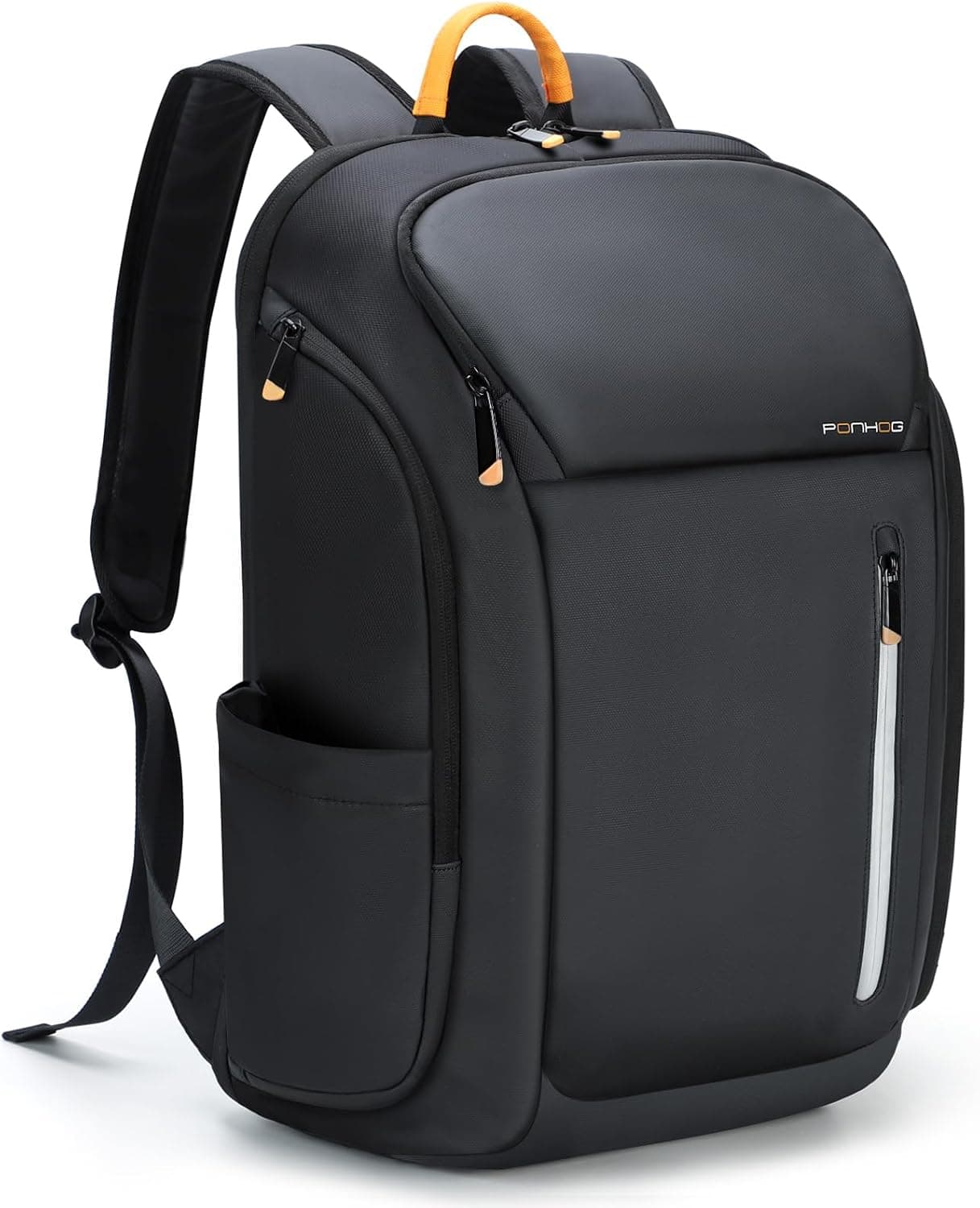 Ponhog Mochila Portátil para Hombre 17.3 Pulgadas - Mochila de Negocios Antirrobo Impermeable 900D con Gran Apertura 180°, Capacidad 30L para Viaje, Trabajo, Commuting, Negro