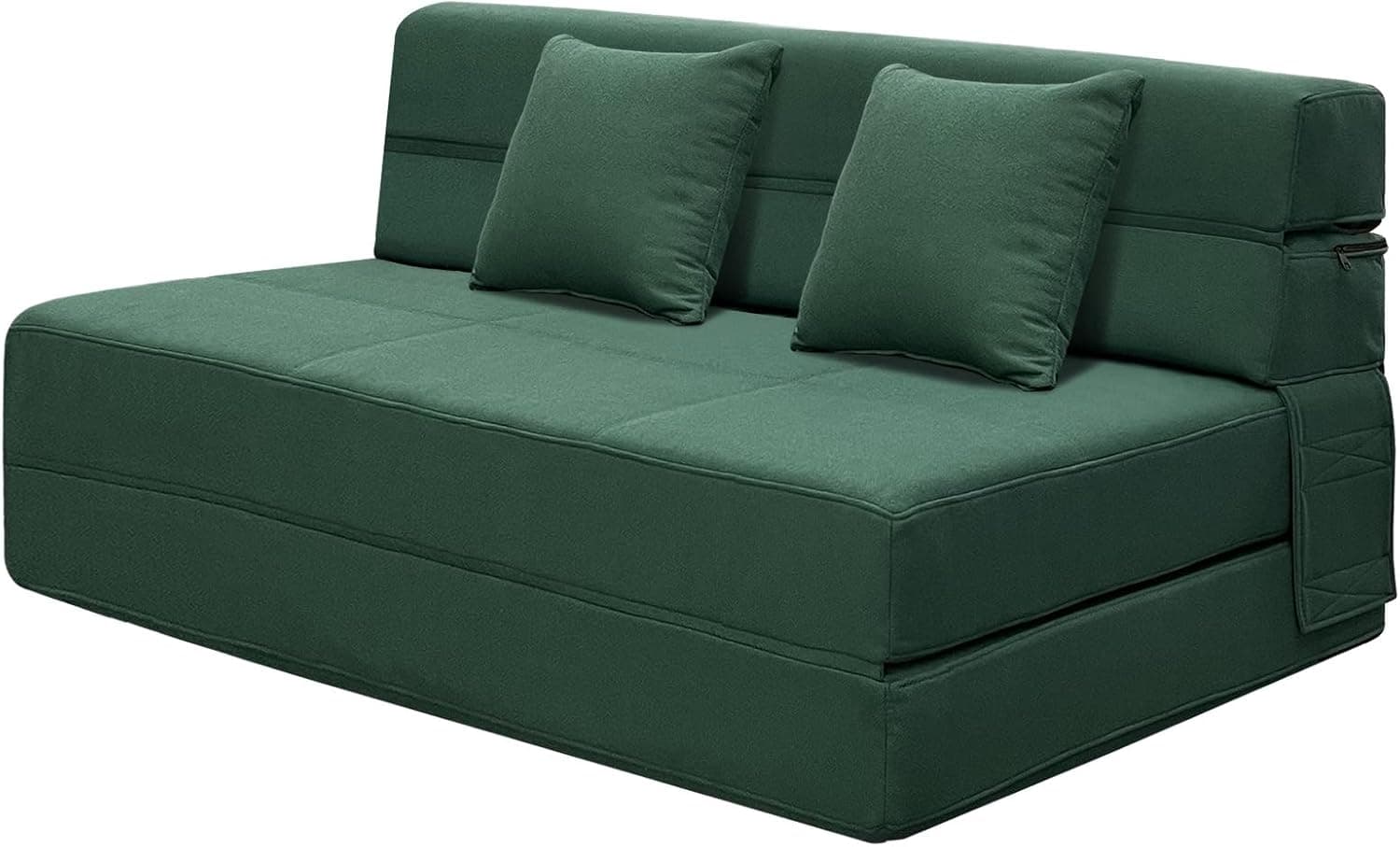 ANONER Sofá Cama Plegable 2 Plazas 4 en 1, Verde Oscuro