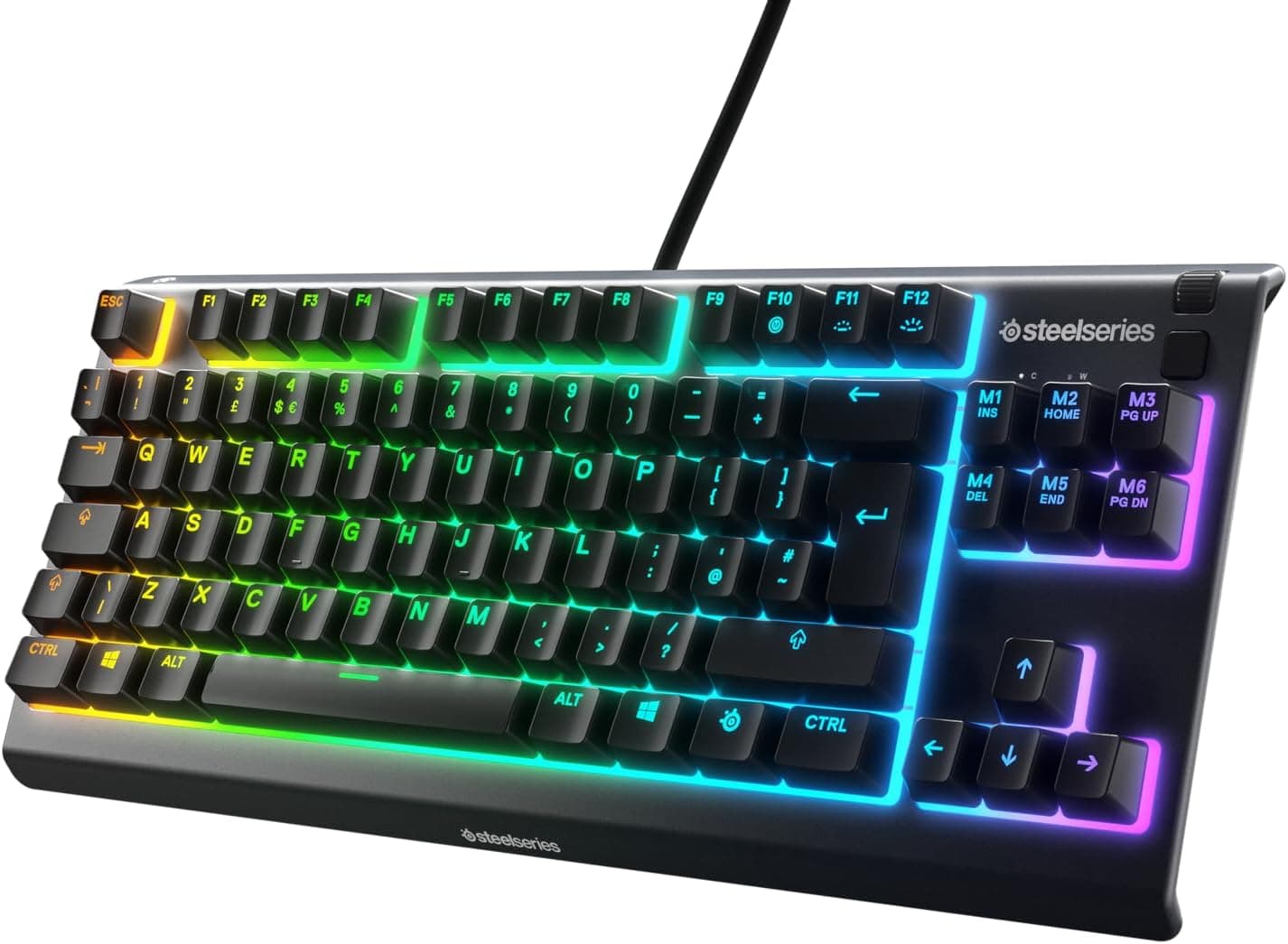 SteelSeries Apex 3 TKL - Teclado Gaming - Factor forma compacto TKL de esports - Iluminación RGB de 8 zonas - Teclado inglesa (QWERTY)