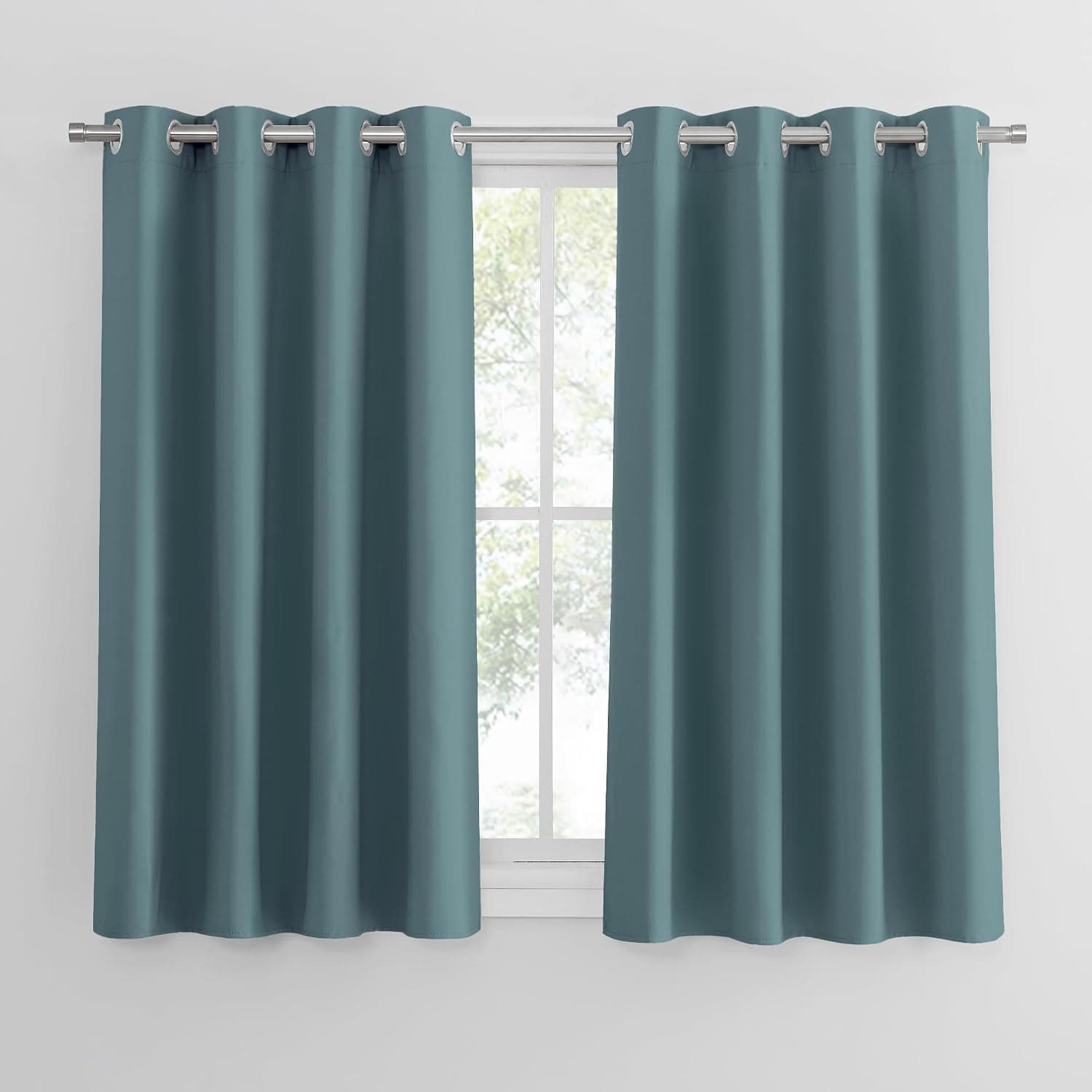 PONY DANCE Cortinas Cortas Opacas,Termicas Aislantes el Frio,2 Paneles