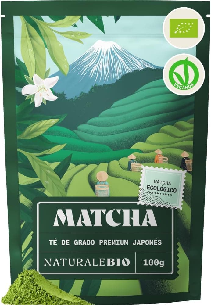 NaturaleBio Matcha Japonés Premium Bio en Polvo L-Teanina