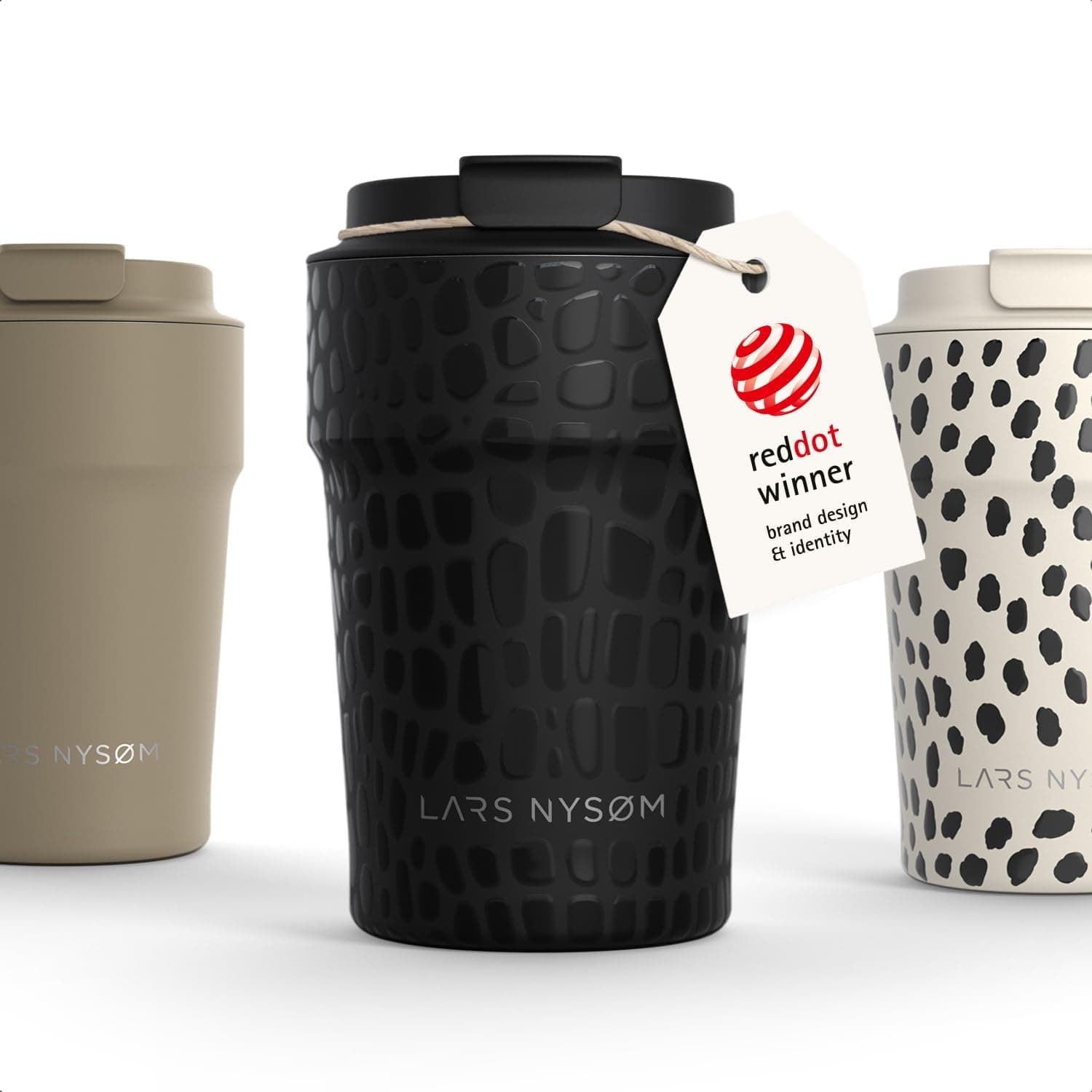 LARS NYSØM Taza Termica Cafe 380ml - Vaso Termo Cafe para Llevar - Aislante