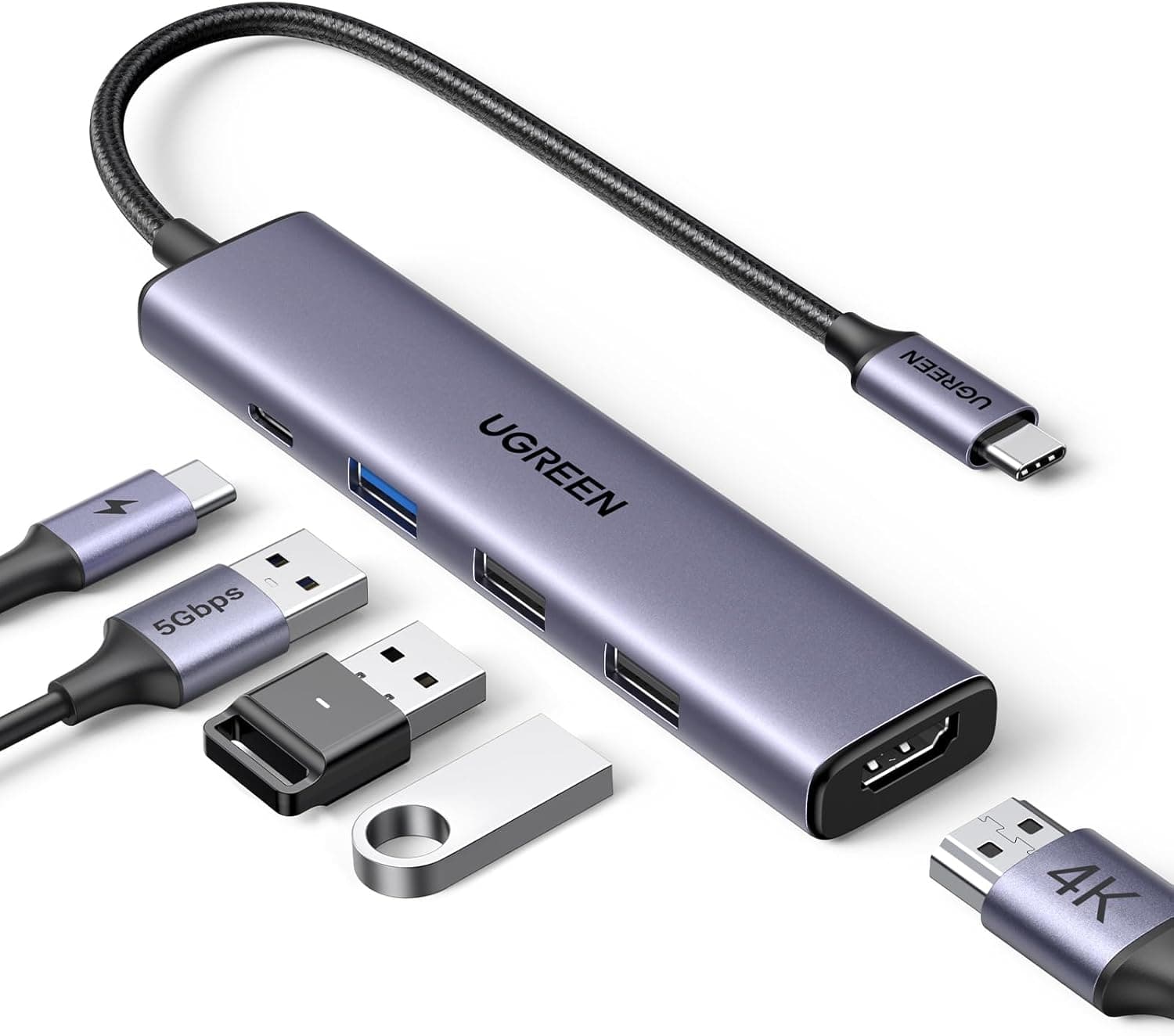 UGREEN Revodok 105 Hub USB C 5 en 1 Adaptador de USB-C a HDMI