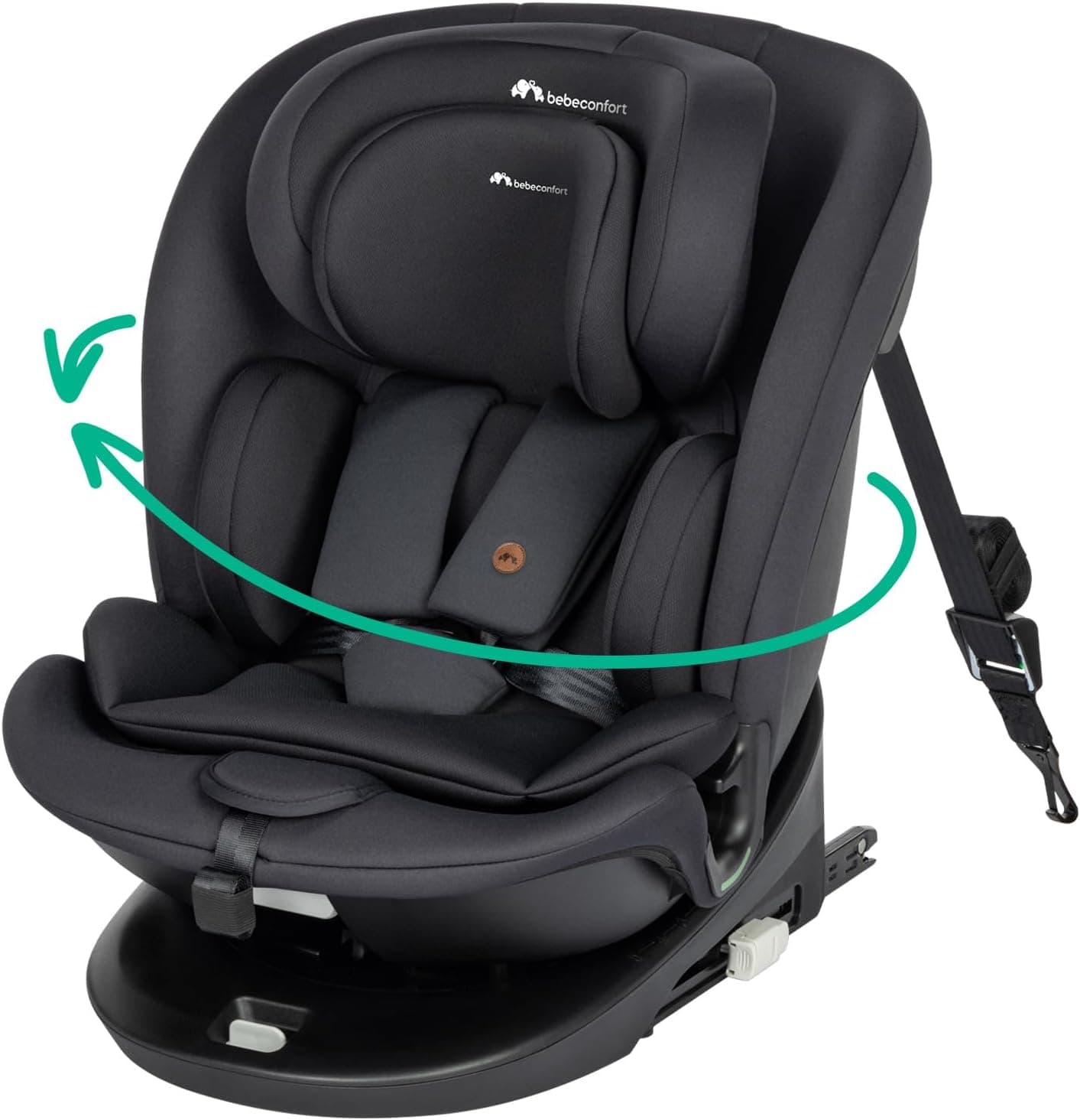 Bebeconfort RevolveFix 360 i-Size, Silla Coche 360, 0-12 Años, 40-150 cm, Silla Coche ISOFIX, Instalación Sujeción Superior, Giro 360, 6 Posiciones Reclinación, 12 Posiciones Reposacabezas, Full Black