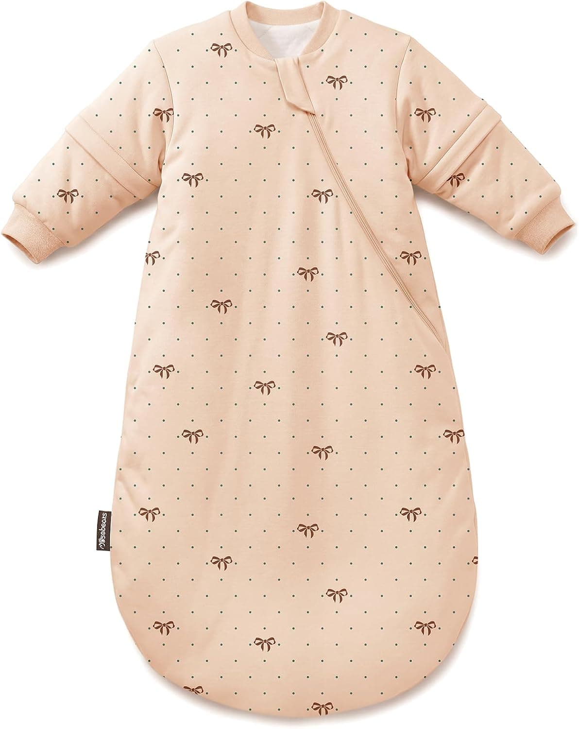 Mosebears Saco Dormir Bebe Invierno TOG 2.5 con Mangas Desmontables,Khaki, 14-24 Meses