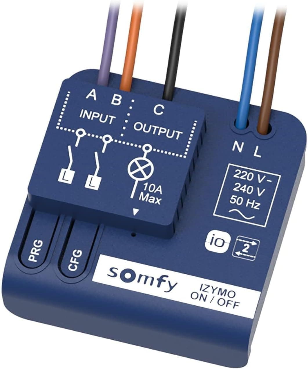 Somfy 1822649 - Micro receptor de iluminación IZYMO ON/ OFF , Tecnología io homecontrol , Conecta tu iluminación para control móvil , Compatible con TaHoma
