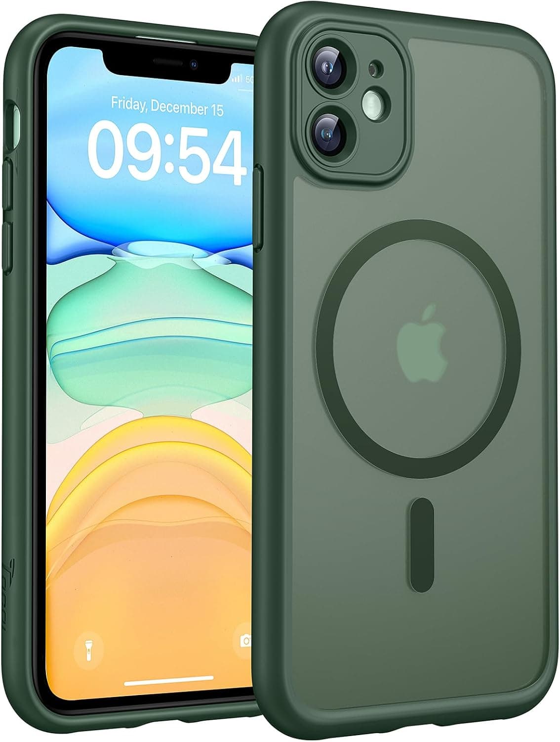TOCOL Funda para iPhone 11 (6,1"), Compatible con MagSafe, Verde Alpino