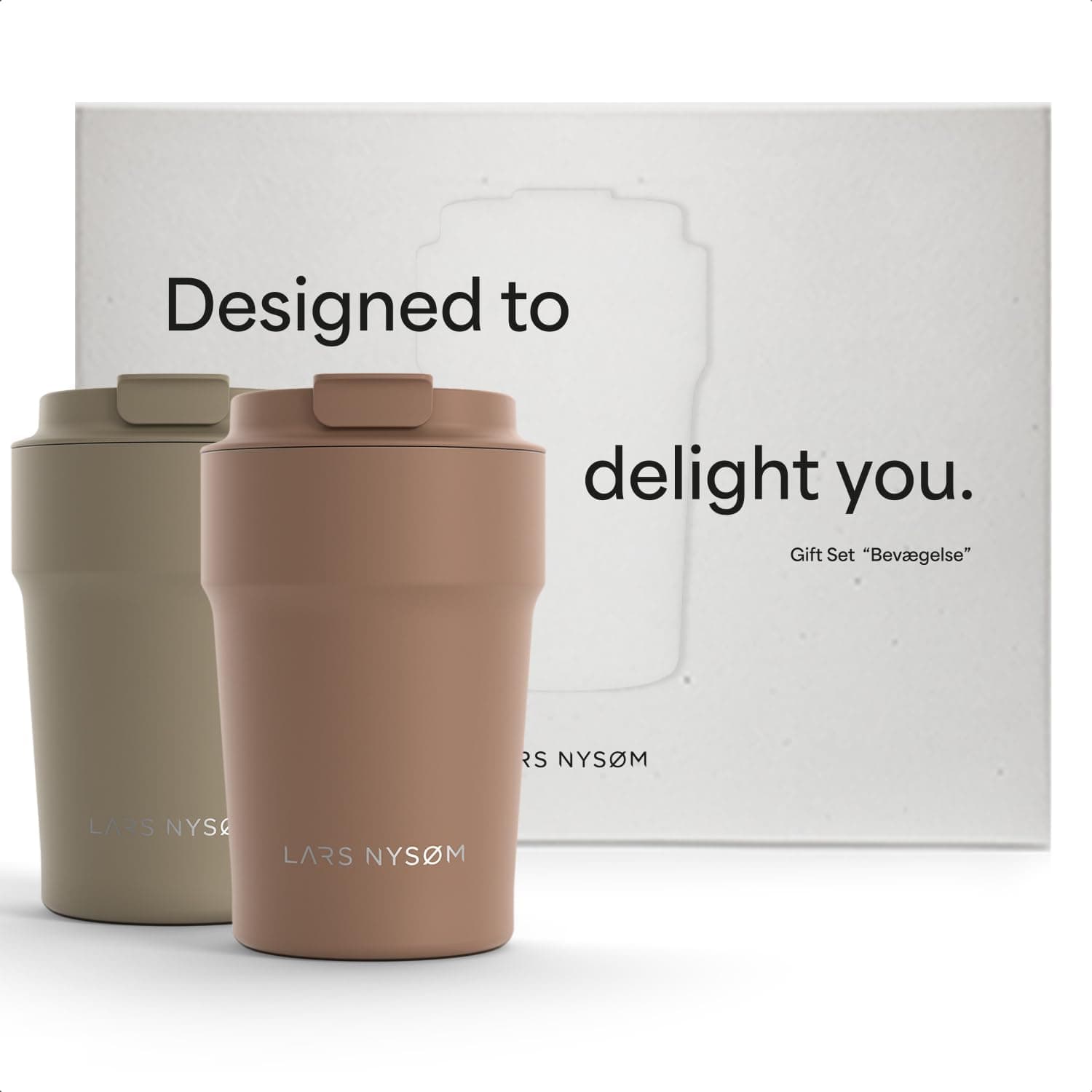 LARS NYSØM Set de Regalo de Tazas de Café Térmicas Para Llevar - 2 x 380ml