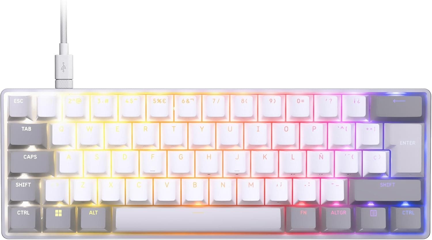 Corsair Clipper Pro Mini 60 Teclado para Videojuegos – Blanco