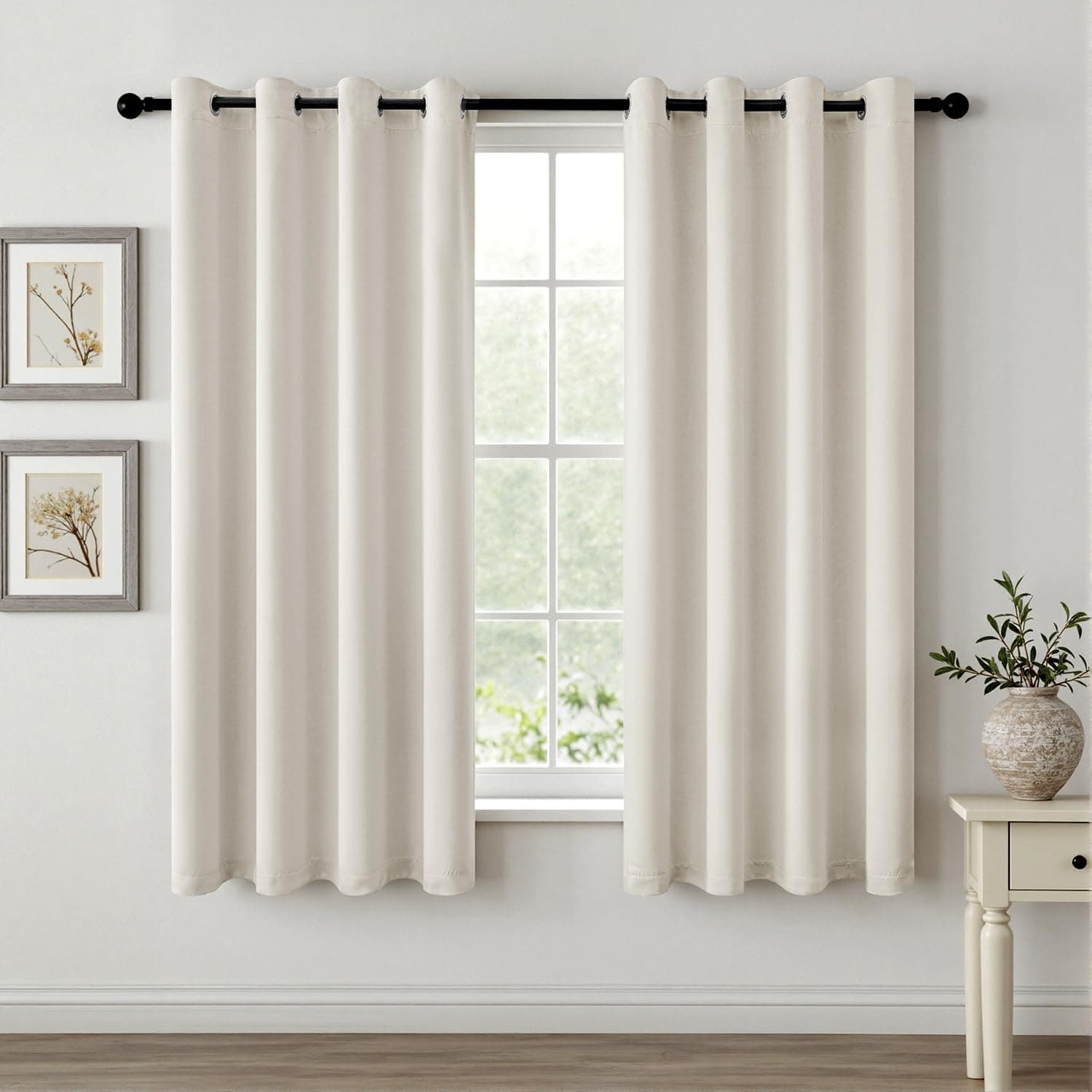 MIULEE Cortinas Cortas Opacas Termicas Ojales Salon Dormitorio 2Pz