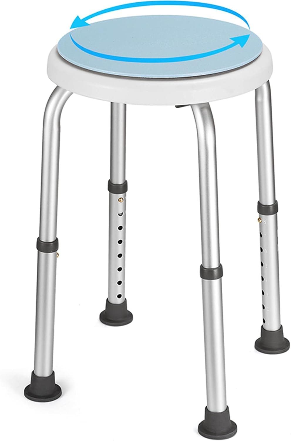 Careboda Taburete Ducha Giratorio 360°, 34-52cm, 136kg, Aluminio