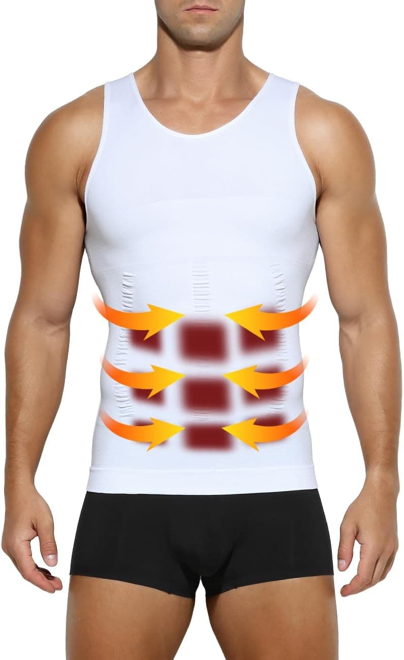 Casey Kevin Faja Chaleco Hombre, Camiseta Reductora Compresión, Camisa de Compresión Slim para Hombres, Alta Elasticidad Body Shaper Chaleco(Tamaño: S-XXL)